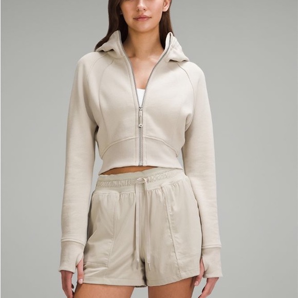 Lululemon Scuba Full-Zip Cropped Hoodie SZ 6 | color bone - Picture 3 of 5